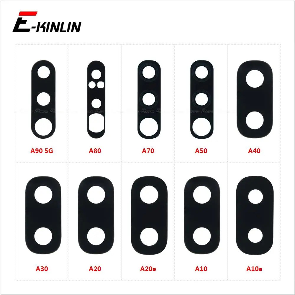 10pcs Rear Camera Lens Glass Back Cover With Glue Stickers For Samsung Galaxy A10 A10e A20 A20e A30 A40 A50 A70 A80 A90 Parts