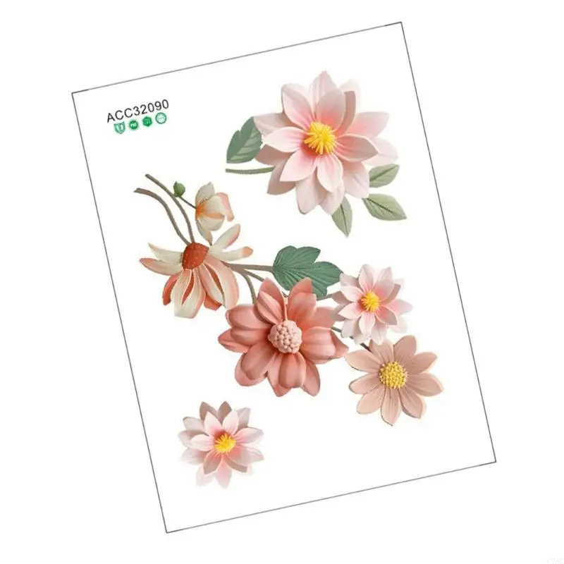Pegatina cubierta interruptores con patrón flores C7AC para decoración sala estar, dormitorio y cocina