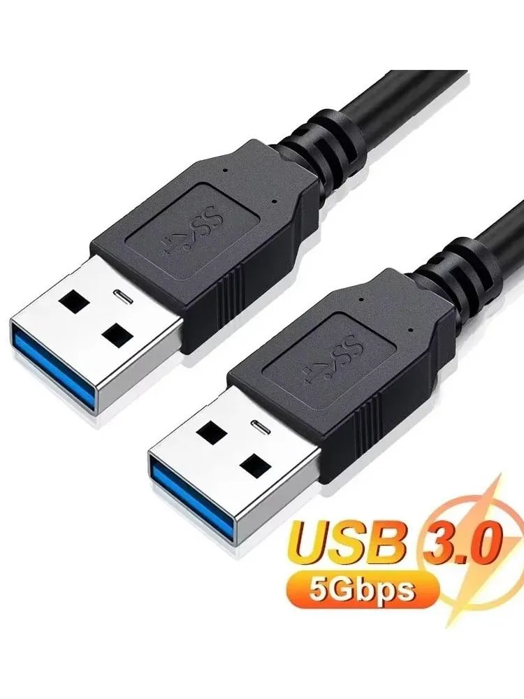 Kabel przedłużający USB 3.0 A do USB A męski, dwustronny, szybki przewód do transmisji danych USB do dysku twardego, odtwarzacza DVD, laptopa, chłodnicy. — 2