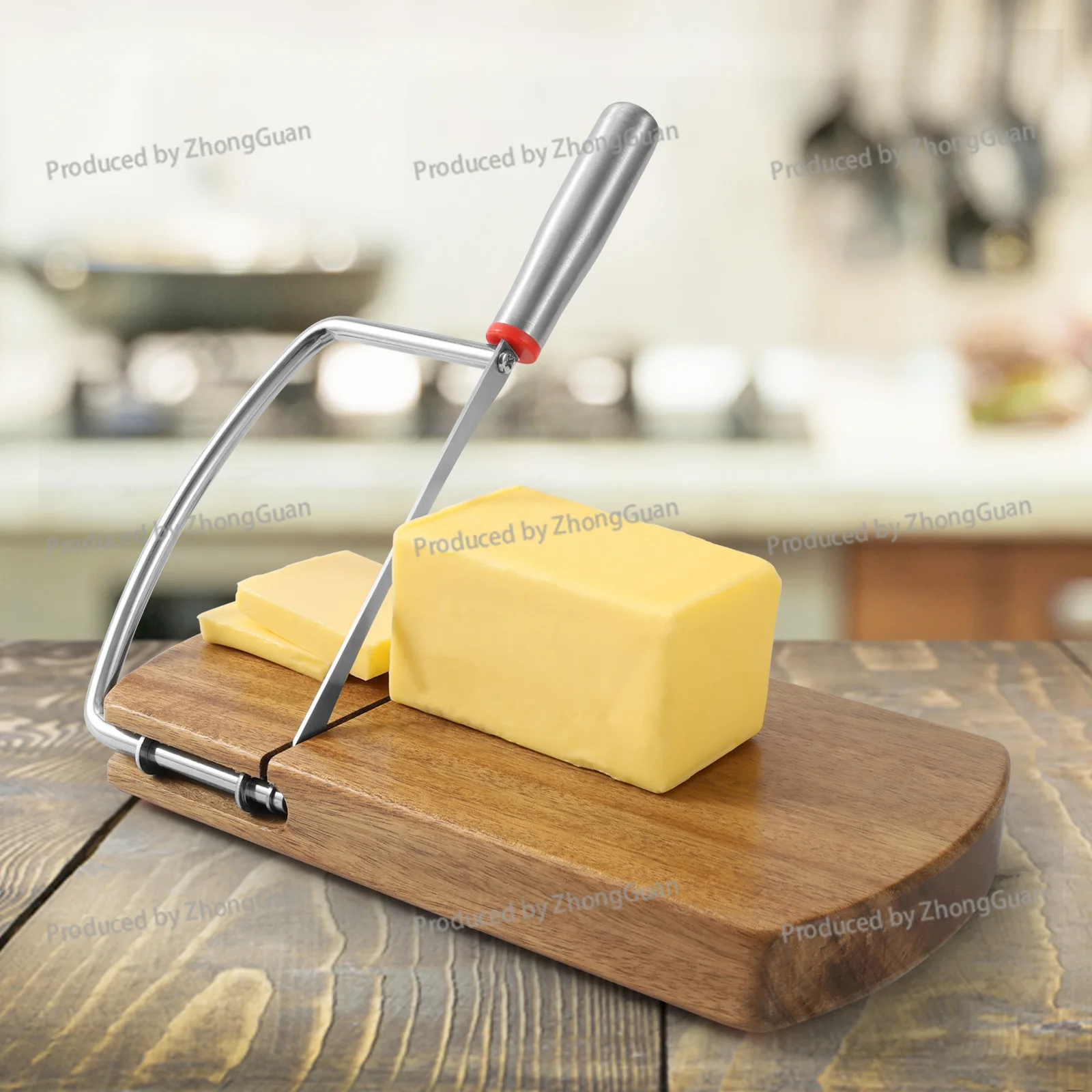 Acacia Wood Cheese Slicer Cheese & Ham Cutter Fruit Slicer - Kitchen Tool - Cheese Slicing & Serving Tool