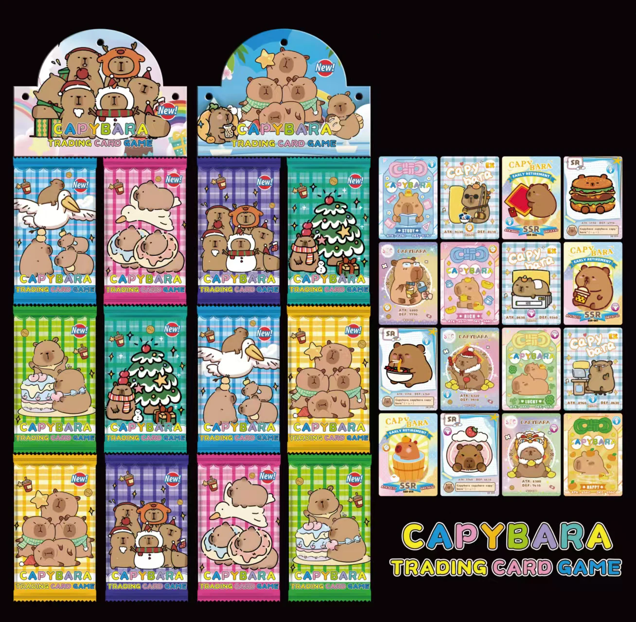 

8 шт./пакет, милая капибара, коллекционная карта, вечерние детский подарок, украшение для комнаты