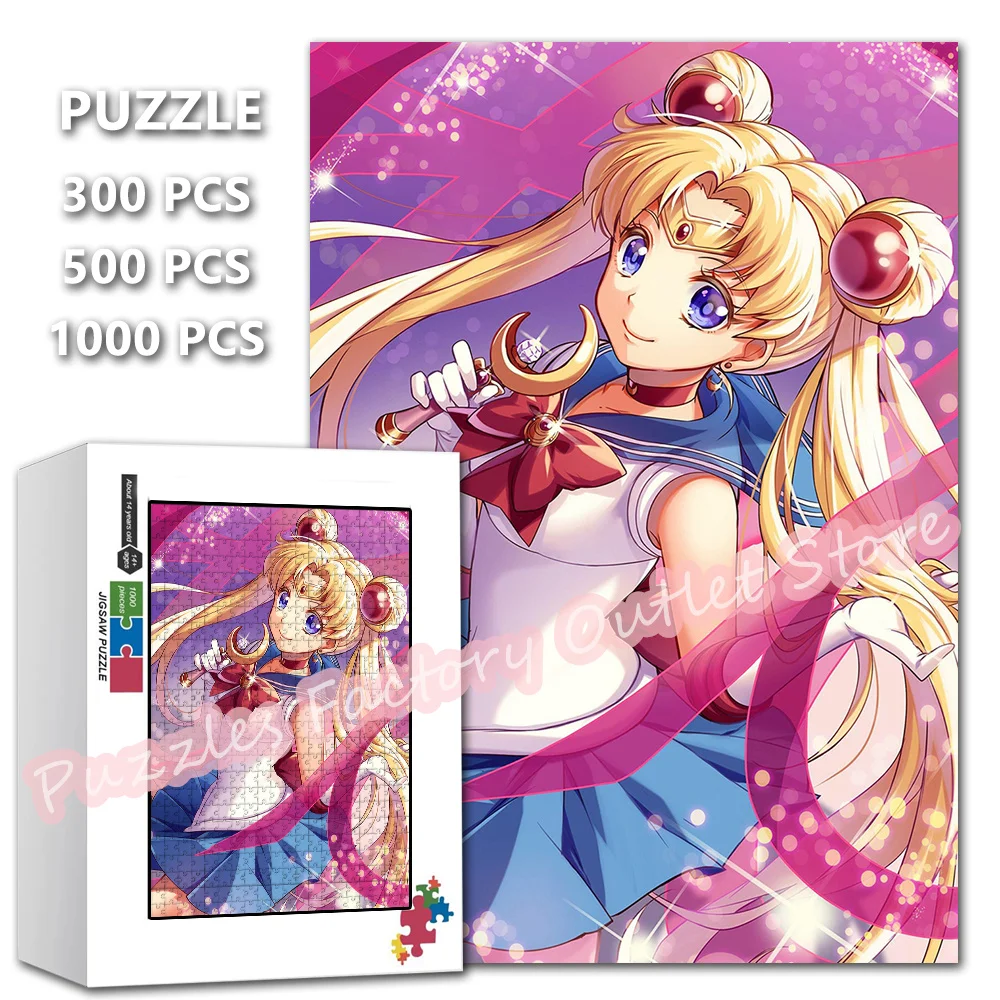 

Jigsaw Puzzles Anime Role Sailor Moon 300/500/1000 Pieces Cartoon Beauty Girl Print Puzzle for Kids Intellectual Game Toys Gifts