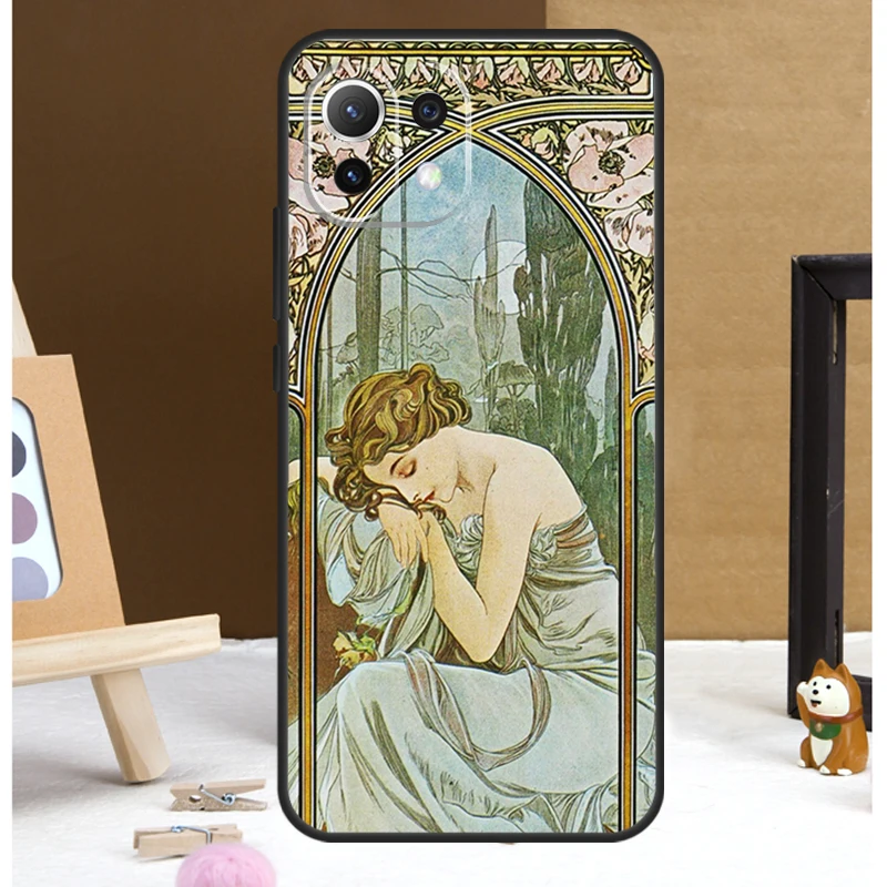 Alphonse Mucha Painted Case For POCO X6 Pro M6 X5 X3 Pro M5s F3 F5 Xiaomi 14 13 Ultra 12 Lite 11T 12T 13T Pro Cover