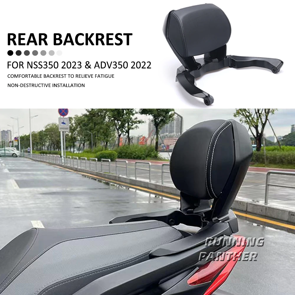 

For Honda NSS350 NSS 350 2023 ADV350 ADV 350 2022 Motorcycle Black Rear Passenger Seat Tailstock Backrest Back Rest Cushion Pad