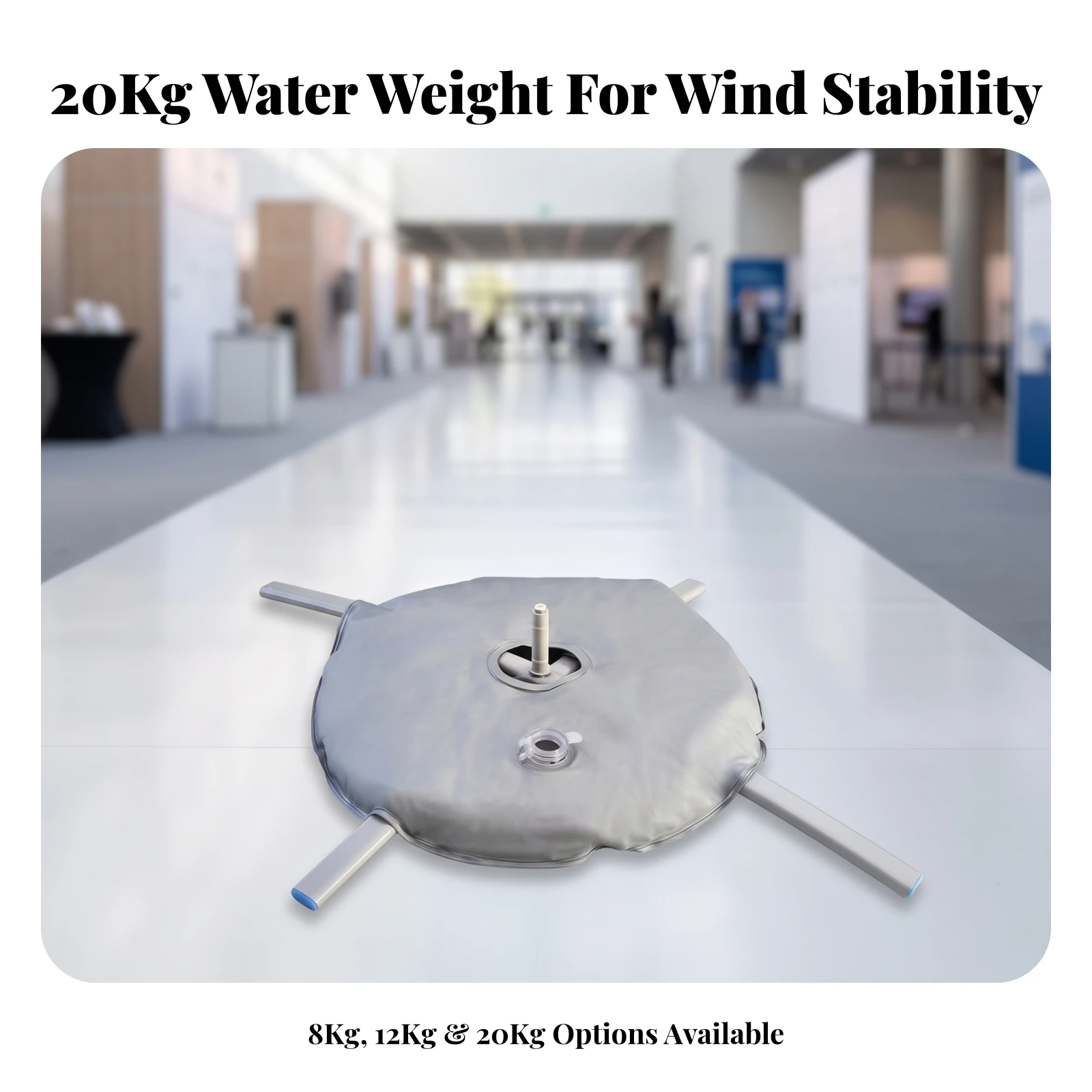 Feather Flag Base Weight Bag Heavy-Duty Water Bag with Pole Socket Fillable Flag Base Quick Filling Hardware Reinforced