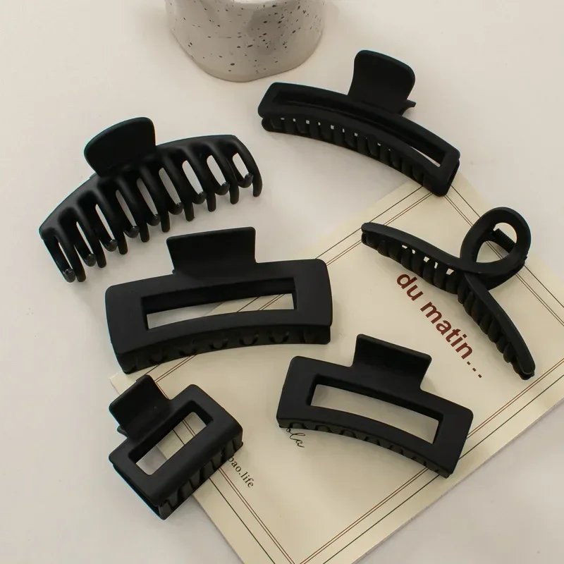 

Корейский стиль, черные большие когти для волос, элегантные акриловые заколки для волос, заколки в виде краба, головные уборы для женщин и девочек, аксессуары для волос