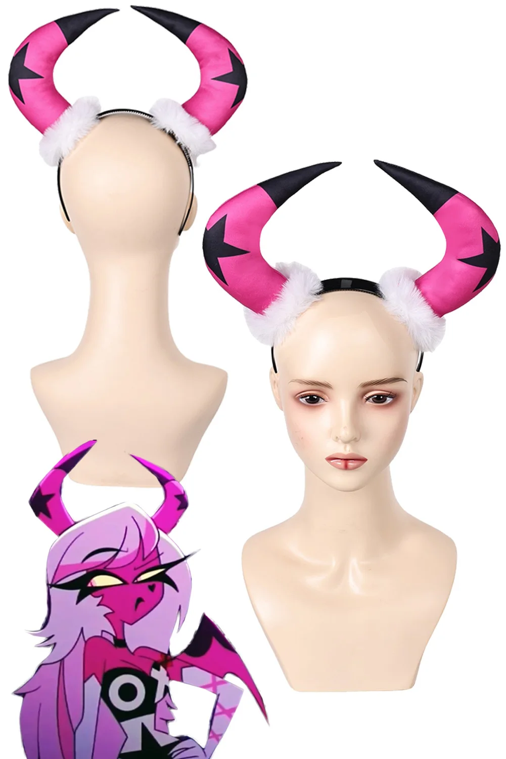 

Fantasia Verosikam Horns Headband Cartoon TV Evil Leader Boss Cosplay Disfraz Costume Accessories Women Halloween Party Prop