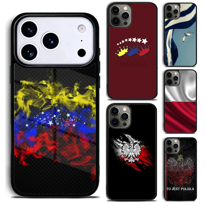 Greece Poland Venezuela Flag Phone Case for iPhone 17 16 15 Pro Max Air 14 13 12 11 Plus Shockproof Cover