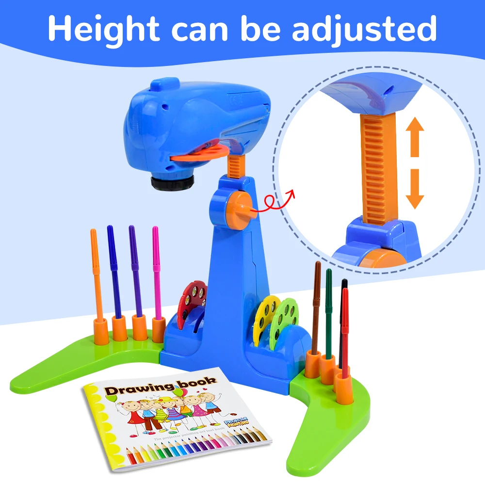 مجموعة رسم الصور للأولاد والبنات، مجموعة فنية وحرف يدوية، بما في ذلك أقلام الرصاص الملونة والأقلام التلوين وكتب التلوين وجهاز عرض الرسم للأطفال