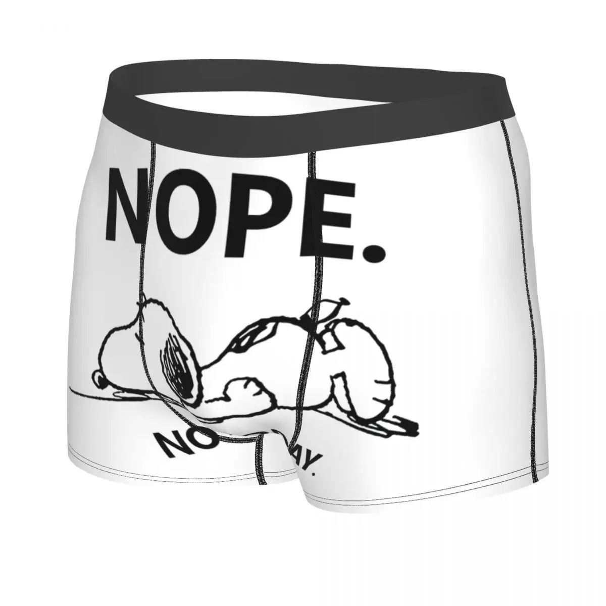 Custom Fashion S-Snoopys Nope Not Today Boxers Shorts Panties Male Underpants Stretch Briefs Underwear