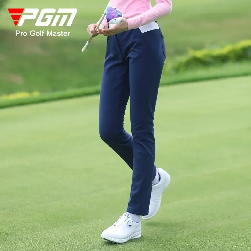 PGM Autumn Winter Waterproof Women Golf Pant Thick Warm Pencil Pant Windproof Plus Velvet Golf Ball Trouser Lady Tennis Clothing