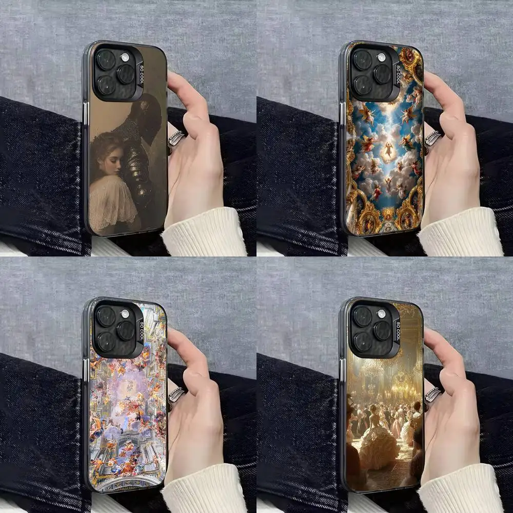 

Renaissance Art Phone Case For iPhone 16,15,14,13,12,11,Mini,Pro,E,SE4,XS,MAX Black Candy Matte Cover