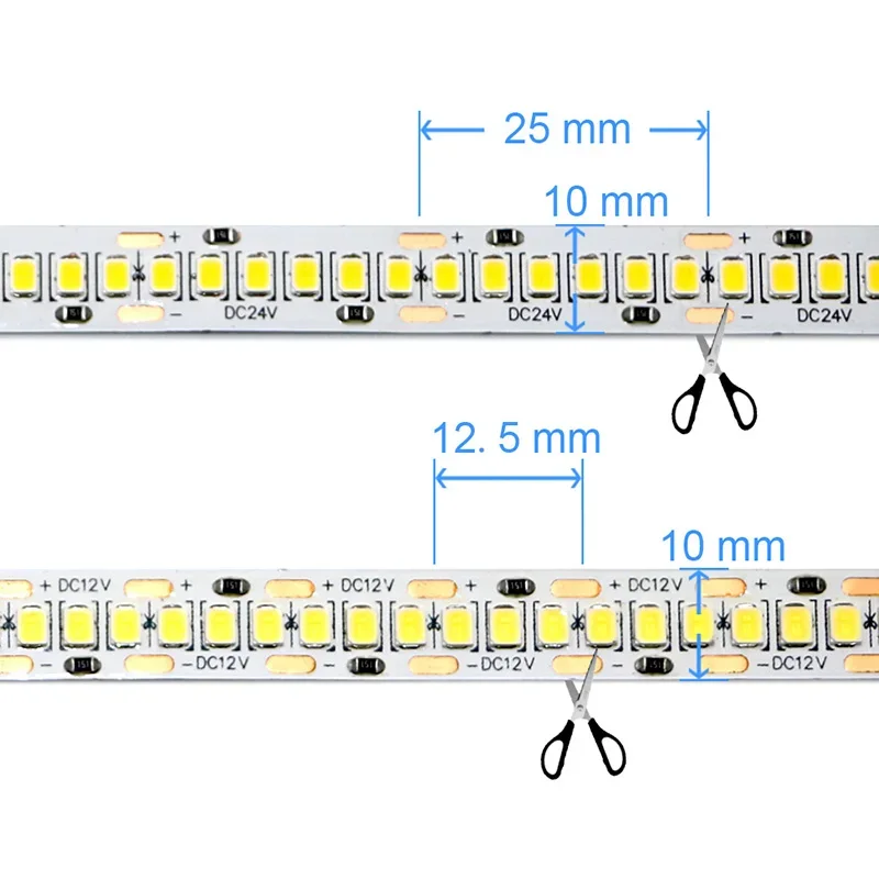 Super jasna taśma LED DC 12V SMD 2835 240LED/m 5M Elastyczna taśma LED z wstążką linową do salonu Sypialnia Dekoracja domu