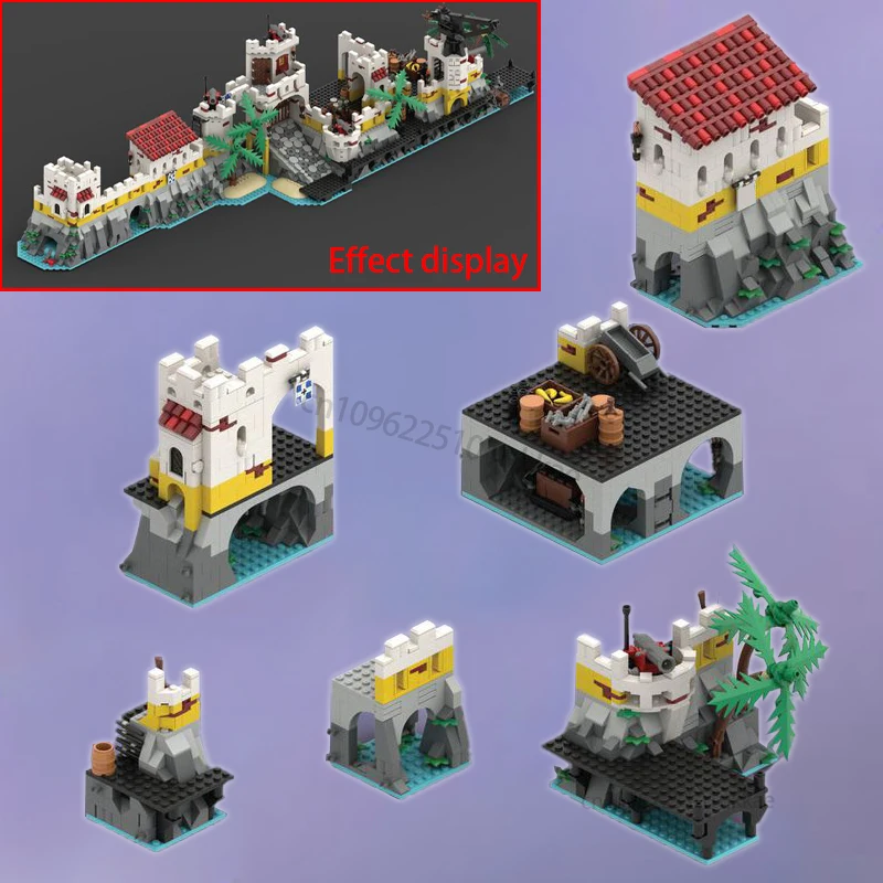 ชุดเสริม MOC สำหรับป้อมเอลโดราโด 10320 ถ้ำกลาง ท่าเรือ หอคอย ทางเข้าถ้ำ ห้องเก็บอาวุธ กำแพง ตัวต่อแบบโมดูลาร์ ของเล่น