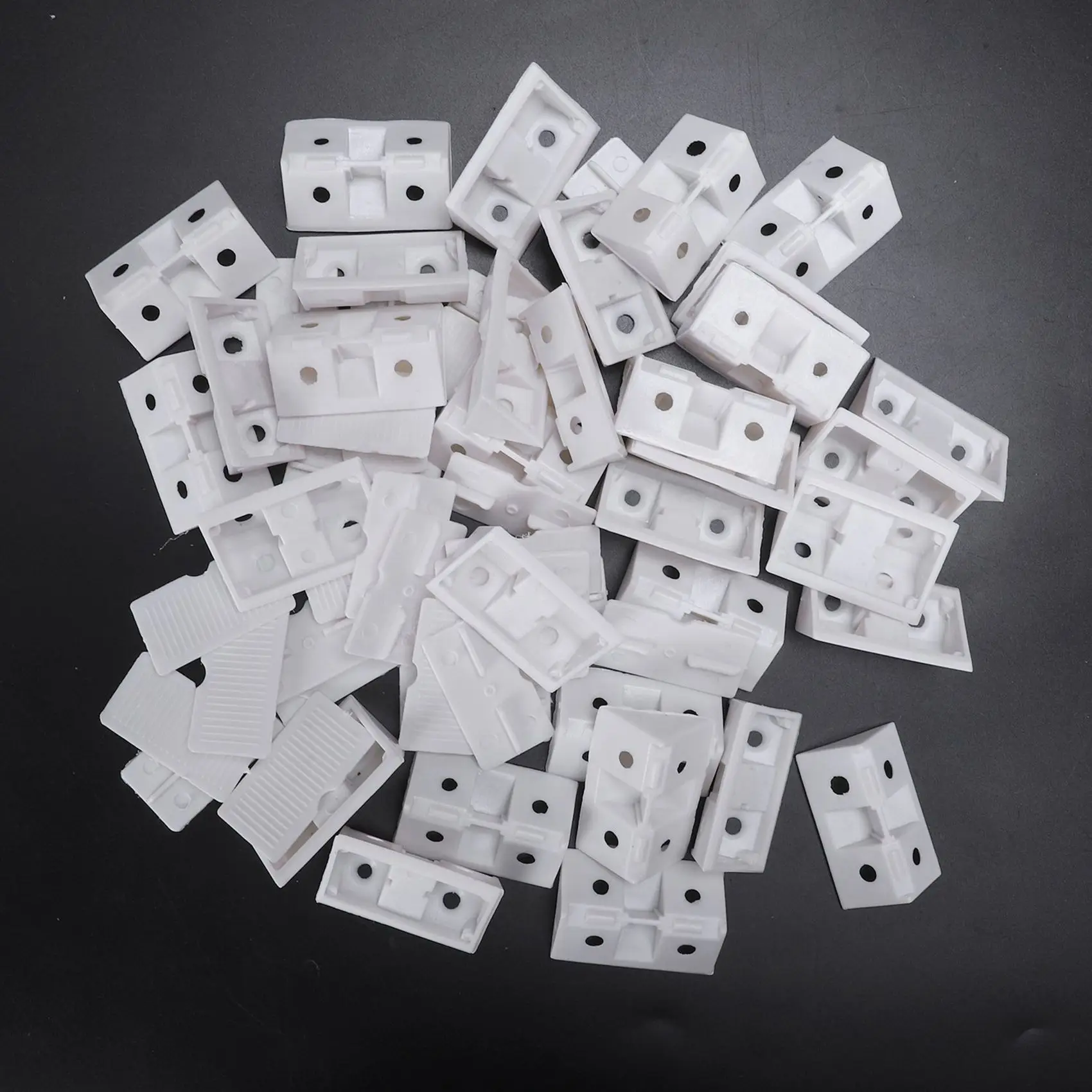 ABMS-180Pcs Shelf Cabinet 90 Degree Plastic Corner Braces Angle Brackets White