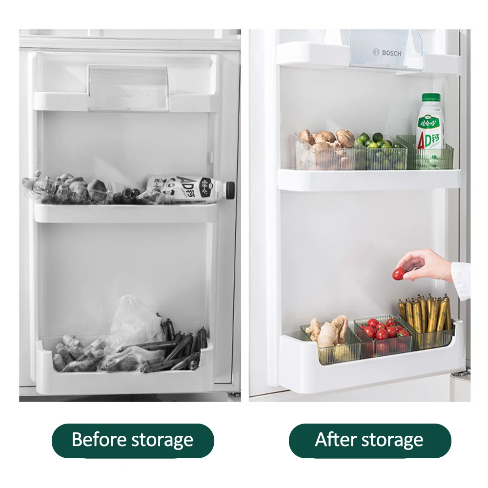 4pcs Refrigerator Side Door storage box Food Fresh-Keeping Box For Kitchen Multifunctional Wall Storage Box New Fridge Organizer