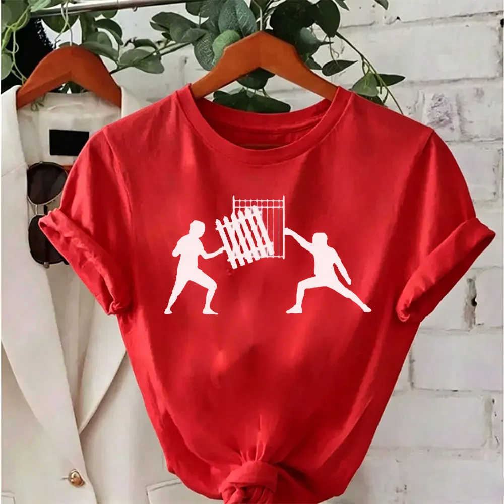 Fencing Shirt Fencing Gifts Fencing Coach Women Summer Short Sleeve Clothes O Neck Graphic Print Tops Streetwear Tees