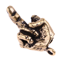Metal Brass Raised Middle Finger Up Shape Keychain Pendant Jewelry Punk Rock Men Fashion Car Key Chain Ring Hanging Hand Keyring