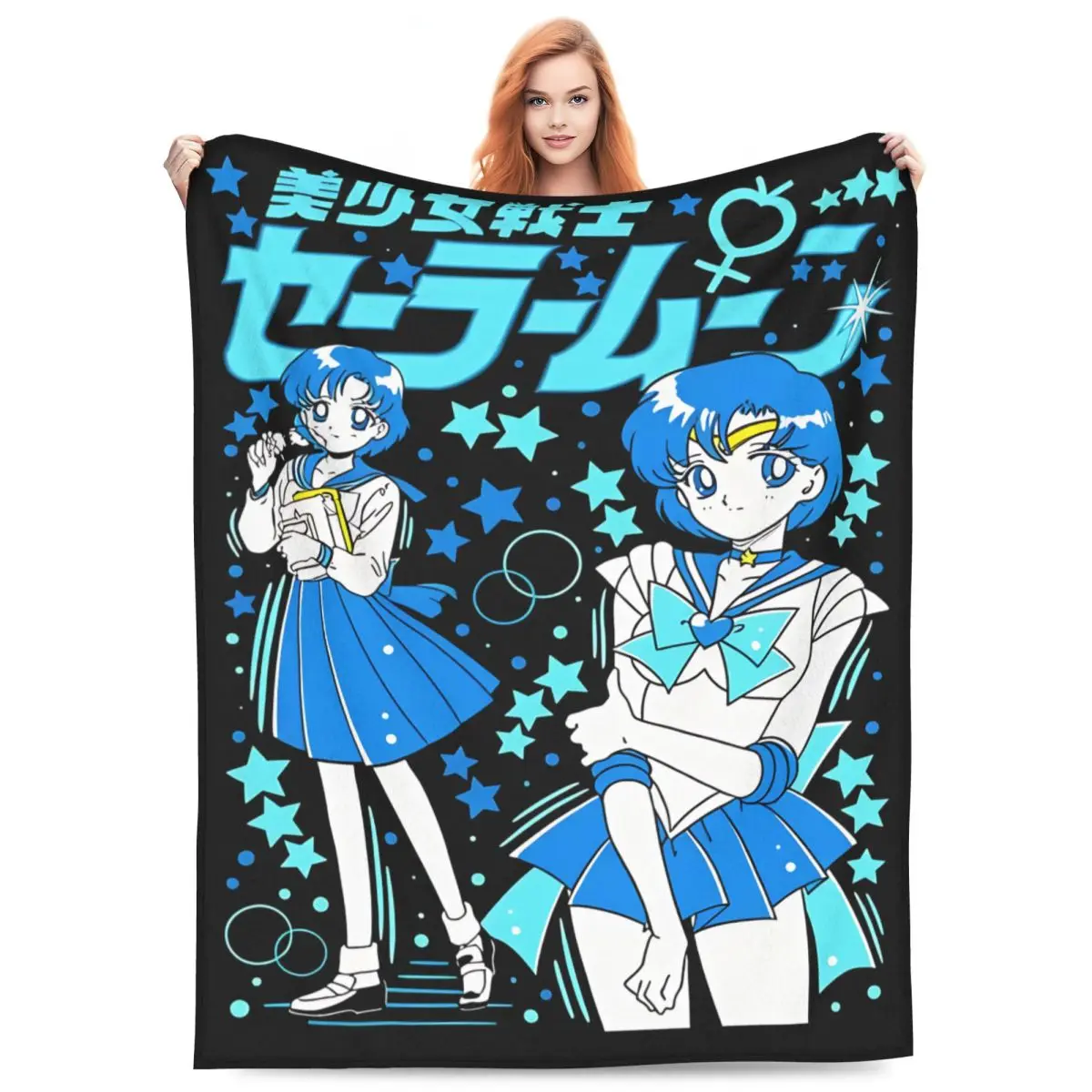 Sailors Moons Ami Mizuno Fleece Blanket Awesome Throw Blankets for Home 150*125cm Bedspreads