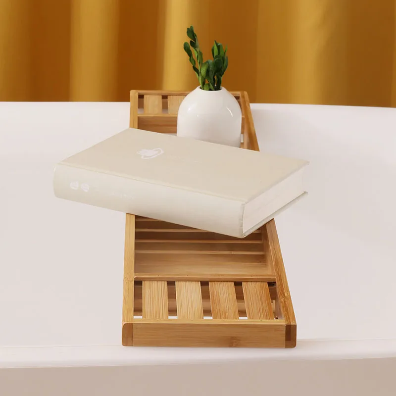 1PC Bamboo Extension Antiskid Bathroom Multi Function Bathtub Shelf Toilet Spa Bath Shelf Bathtub Tray Bathtub Accessories