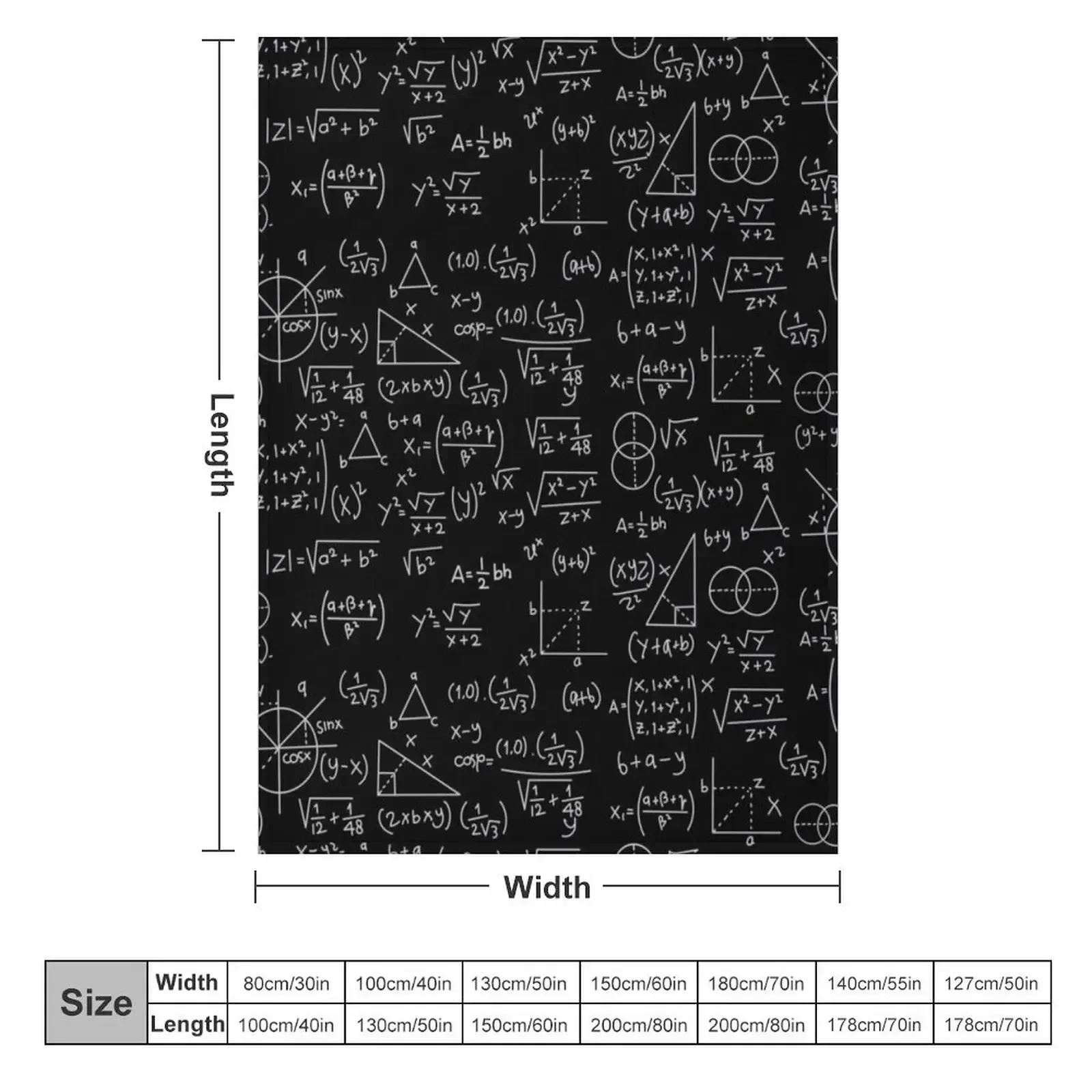 Math Formulas Blackboard School Geek Throw Blanket Flannels Flannel Luxury Thicken halloween Blankets