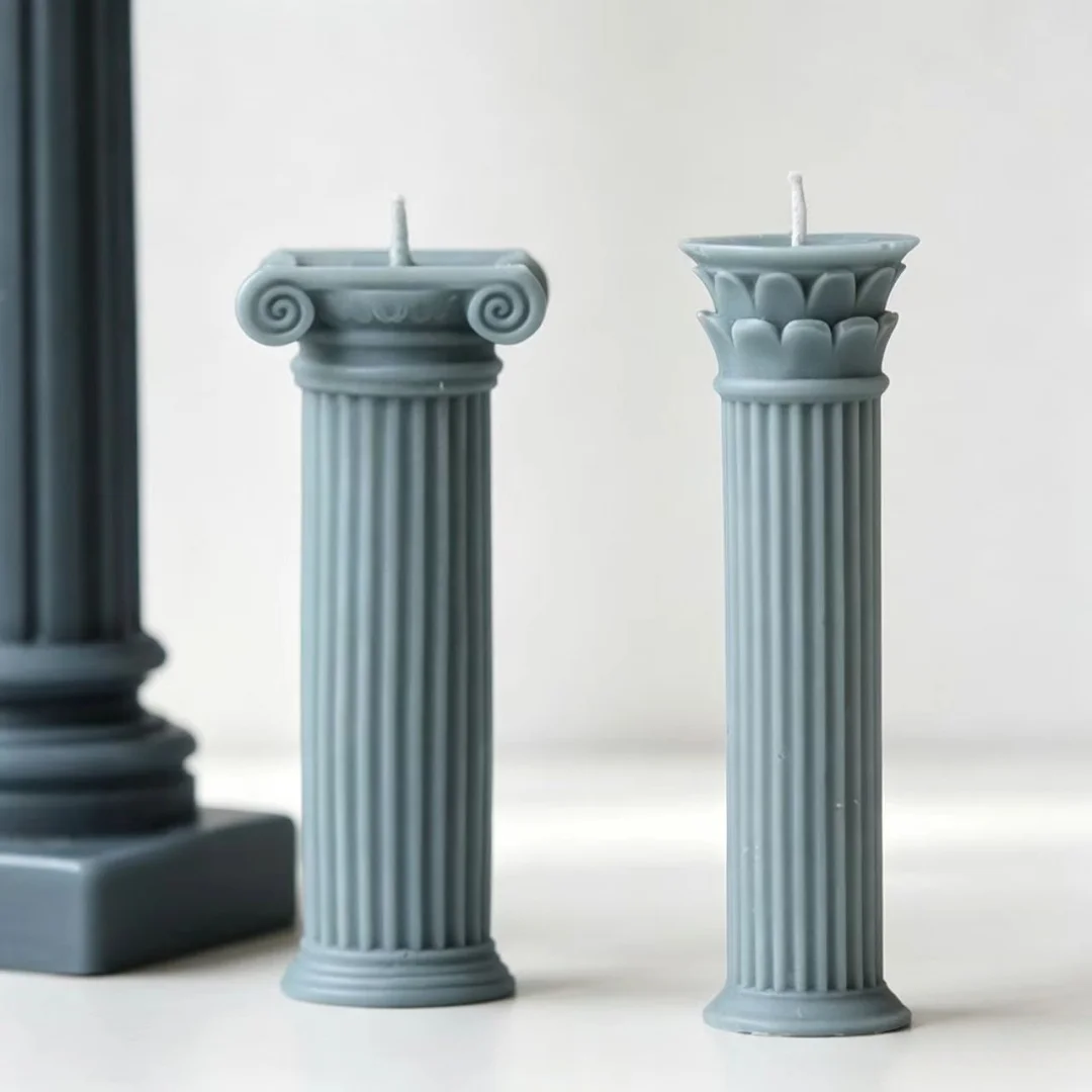 3D Column Candle Silicone Molds Easy Demold For DIY Plaster Crafts Aroma Stone Wax Candle Resin Soap Decor