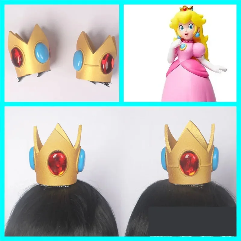 NewBowsette الأميرة العربة الخوخ تأثيري تاج الأميرة Toadstool الخوخ اكسسوارات هالوين كرنفال حفلة تمويه لعب الأدوار 2 #2