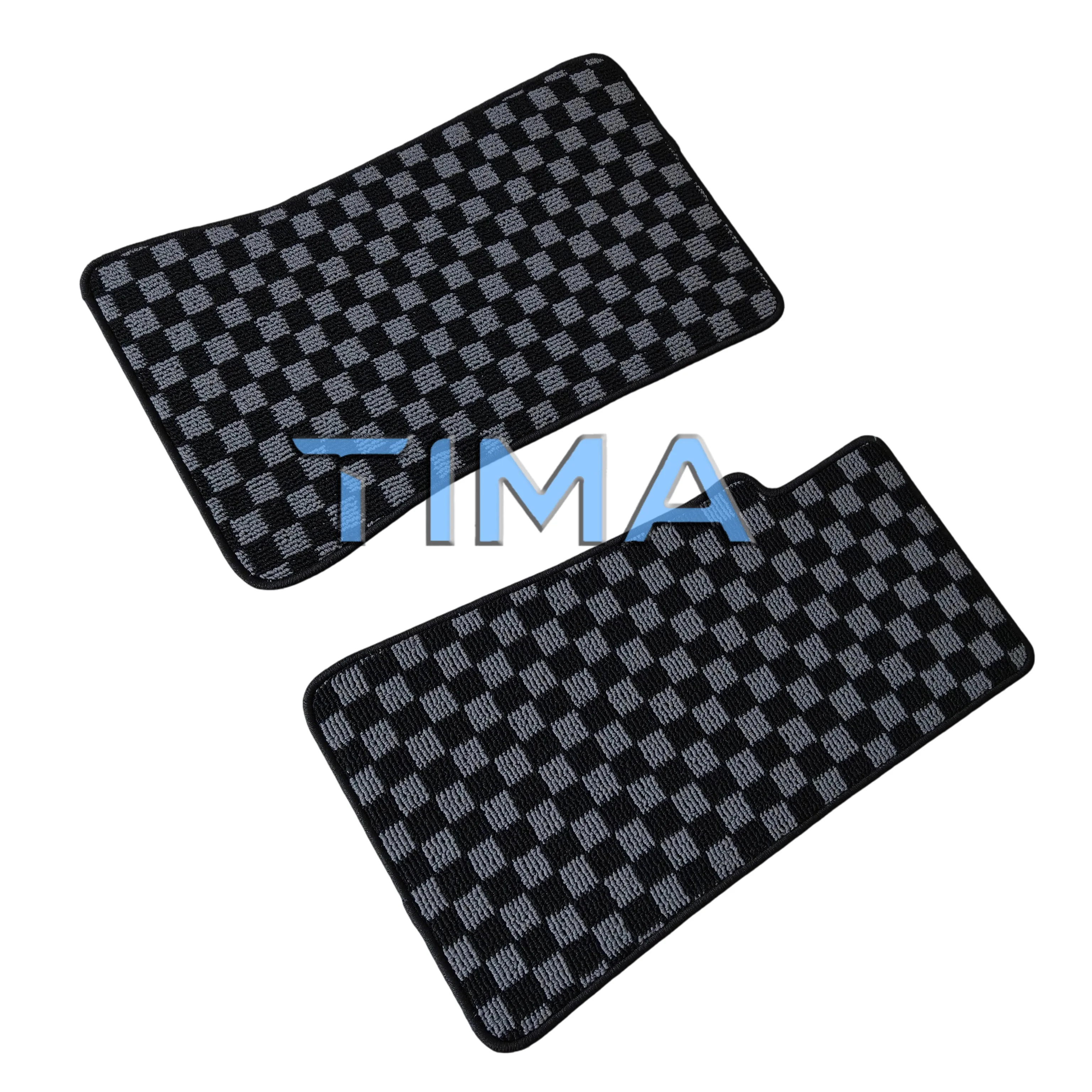 Waterproof and Wear-Resistant 2PCS JDM Checkered Car Mats Set Car Carpet Sets For MX-5 NA NB 1990-2002 RHD
