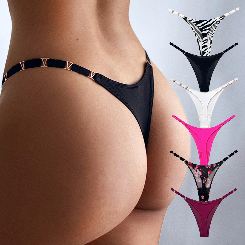 Damen Sexy High Cut Gstring Tangas Tback Unterwäsche Höschen, atmungsaktive Dessous Nachtwäsche, M XL Größen, Nylongewebe