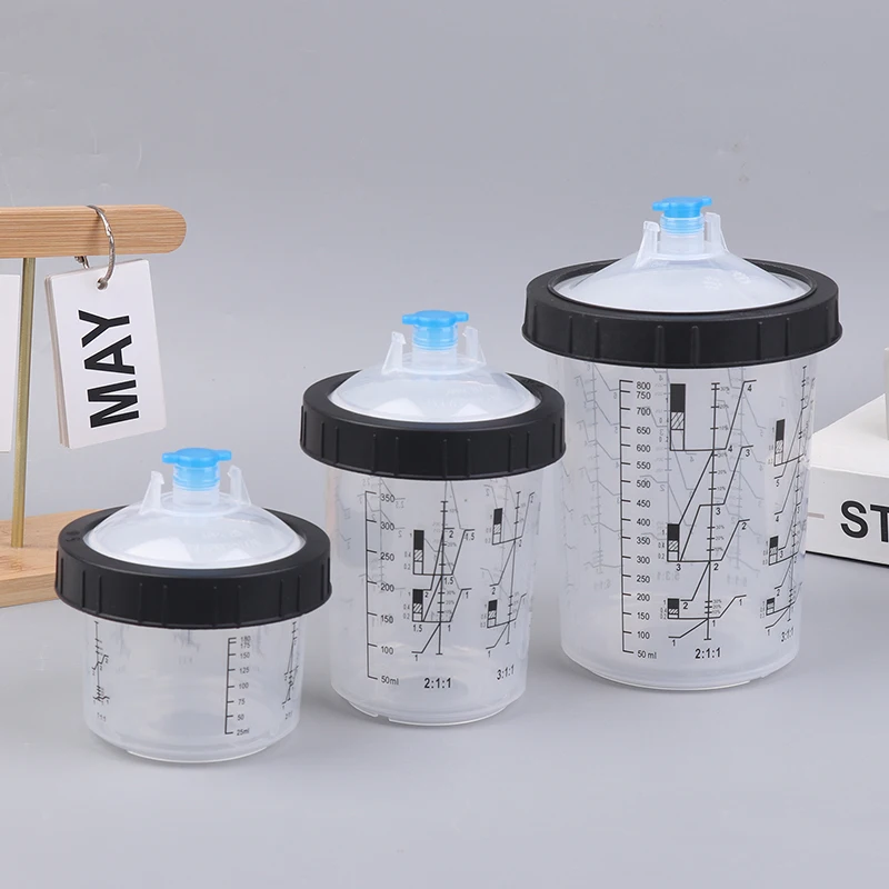 1Pc Paint Spray Cup 180/350/800ml Plastic Paint Mixing Cup Disposable Paint Cup Spray Pot Type Quick Cup