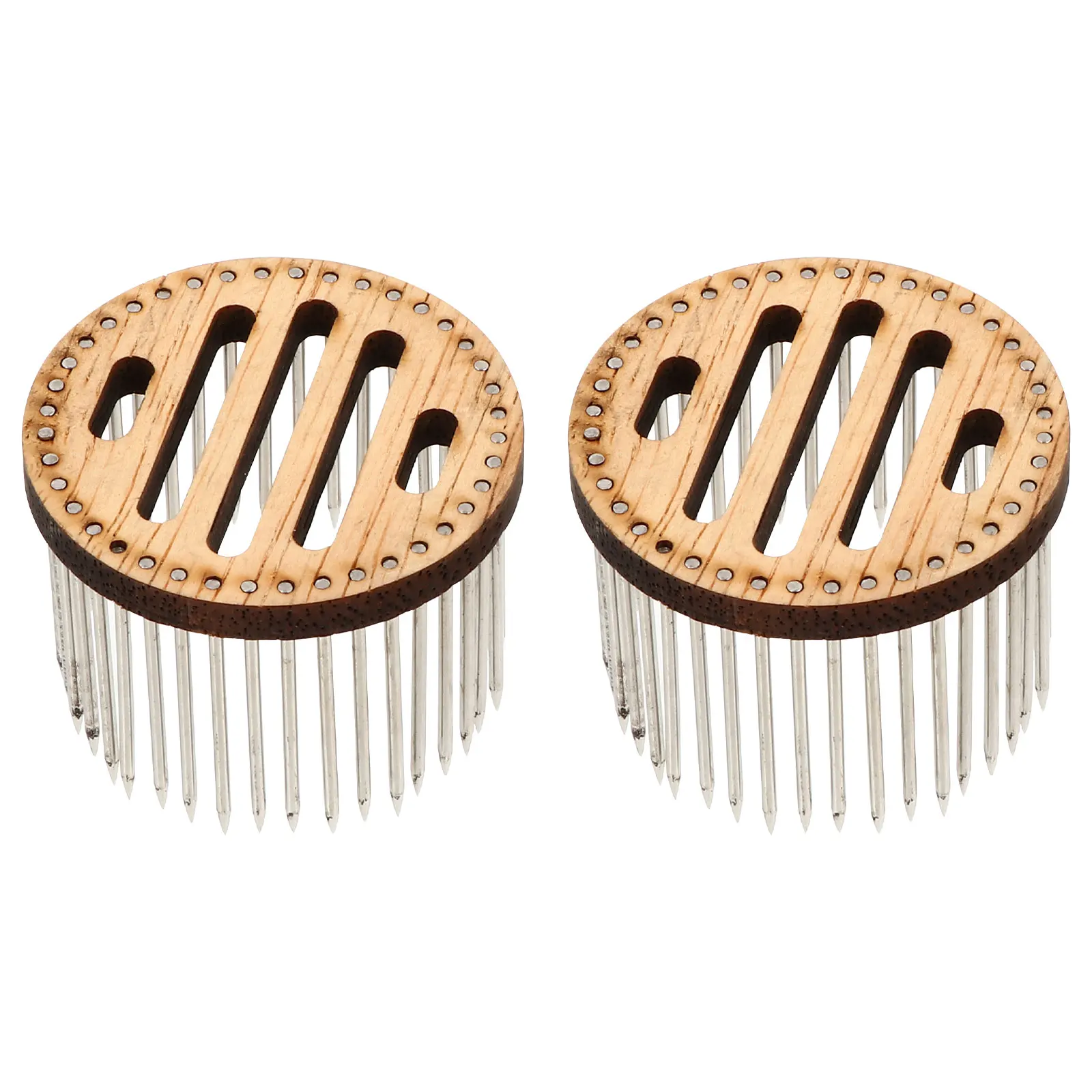 

2pcs Cage Beekeeping Equipment Stainless Steel Needle Wood Material Isolation Tool Hive Inspection Practical