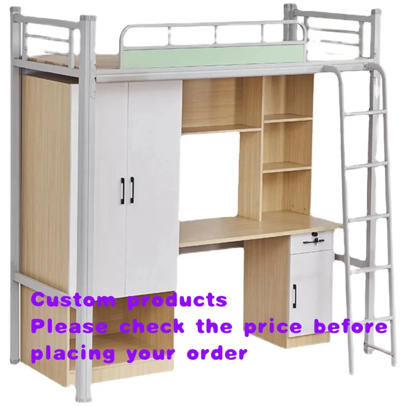 custom.Bunk Bed Student Apartment Steel Loft Wardrobe Cheap Desk and Locker Bunk Dorm Bed