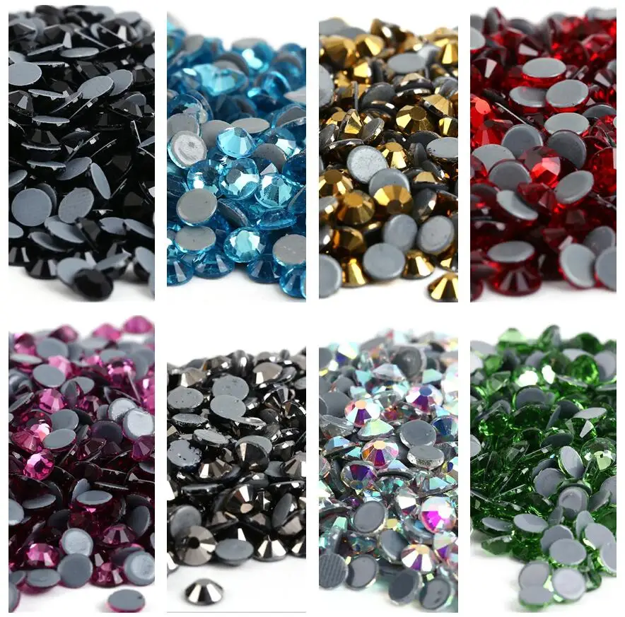 Bulk Package 14400pcs ss6-ss30 Mix size Crystal AB Flatback Hotfix Nail art Rhinestone DIY Glitter 3D Nail Art Decorations