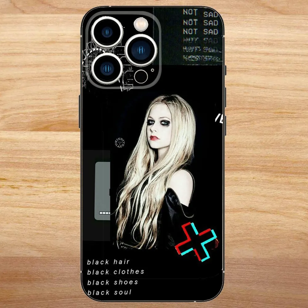 Singer Avril Lavigne Phone Case For iPhone15,14,13,12,11,Pro,Max,Plus,Mini,X,XS,XR,8,7,6,S,Plus,SE Soft Black Case