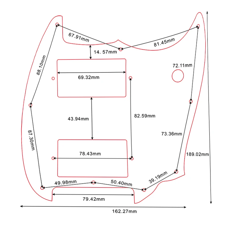 Pleroo Custom Guitar Parts For - Squier Bullet Mustang Whit PAF Humbucker Pickups，Pickguard Guitar Multicolor Options