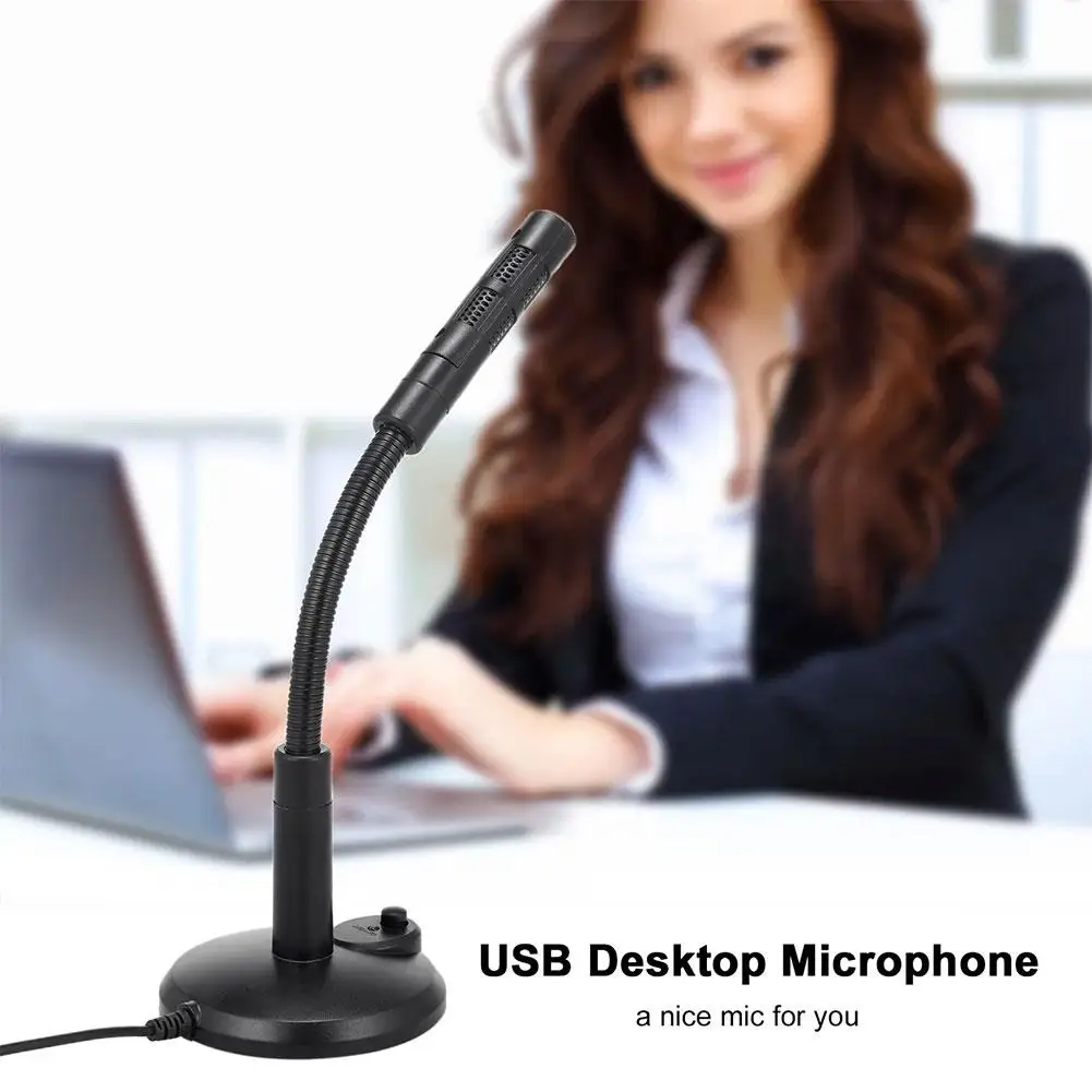 

USB Computer Microphone Noise-Cancelling Recording Desktop Mic for PC/Laptop for Online Chatting Home Studio Gaming H6O9
