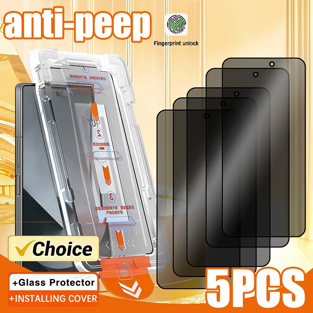5Pcs For Samsung Galaxy S25 S24 Ultar S23 S22 S21 Plus Dust Free Installation Privacy Screen Protector Anti-spy Phone Glass