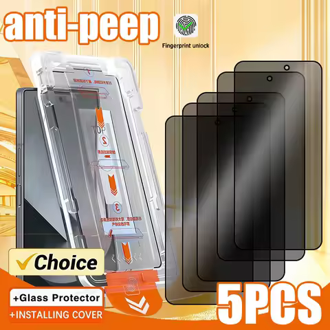 5Pcs For Samsung Galaxy S25 S24 Ultar S23 S22 S21 Plus Dust Free Installation Privacy Screen Protector Anti-spy Phone Glass