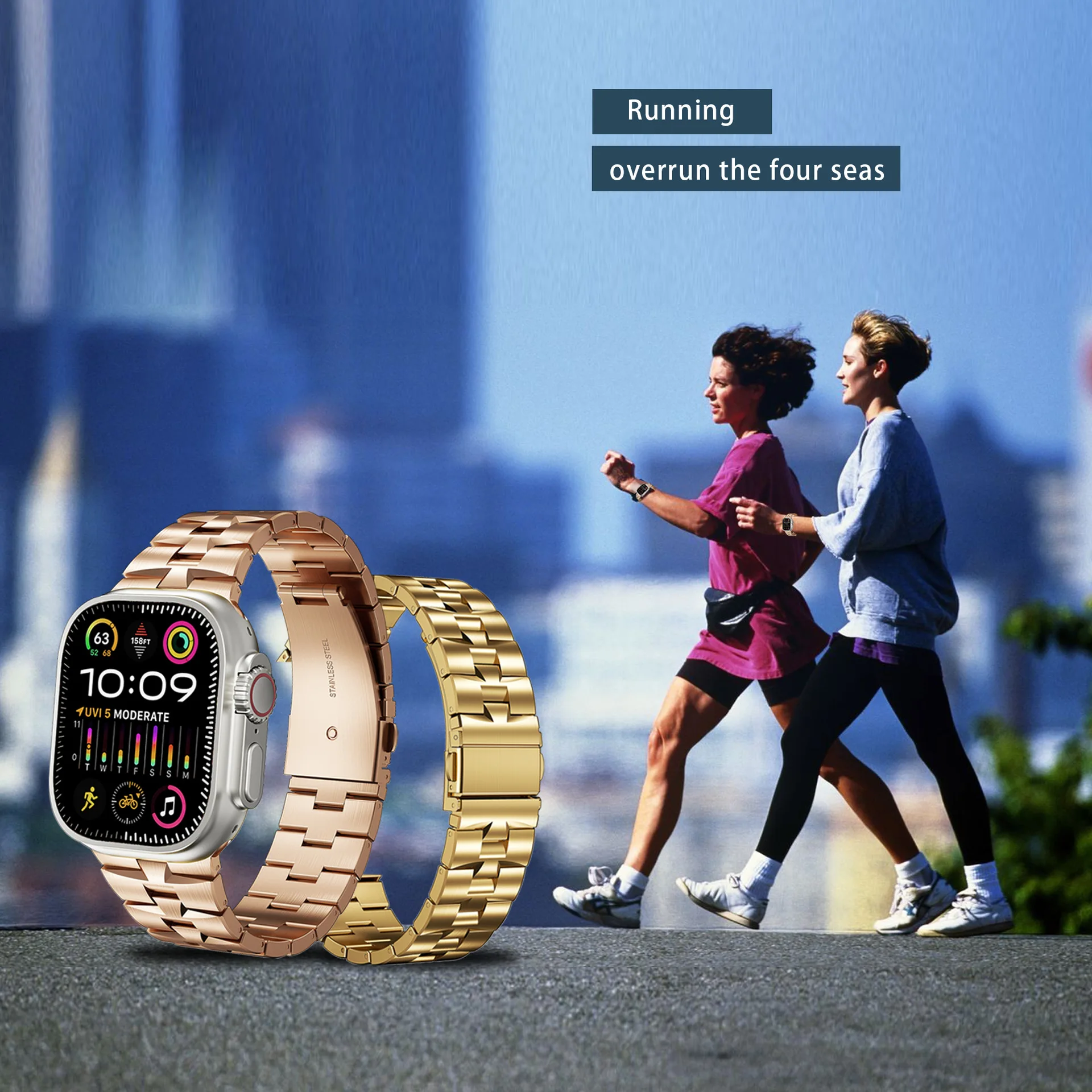 Metal Strap For Apple Watch Ultra 2 49MM 9 8 7 45MM 41MM Stainless Steel High-end Wristband For Iwatch 6 5 4 3 SE 44MM 42MM 40MM