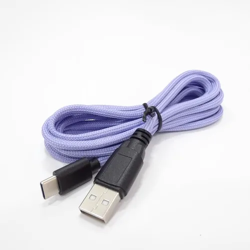 Imagen 2 del producto Cable USB Paracord de 1 pieza, interfaz tipo c, Cable de carga de datos para ratón G Pro, teclado inalámbrico G Pro X, muy suave