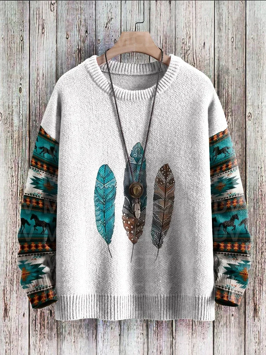 Unisex cores vivas azul Graffiti Art Print Casual Knit Pullover, mulheres e homens camisola