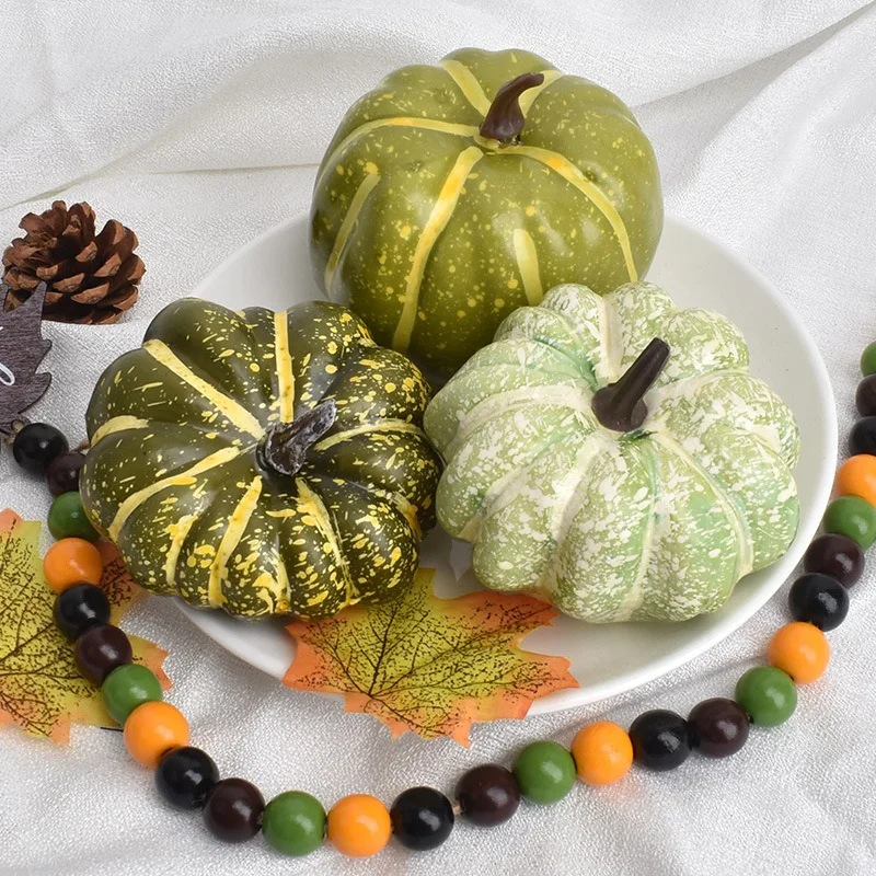 1pc Simulated Pumpkin Green Series Foam Pumpkin Set Halloween Decorations Model Outdoor Photography Props