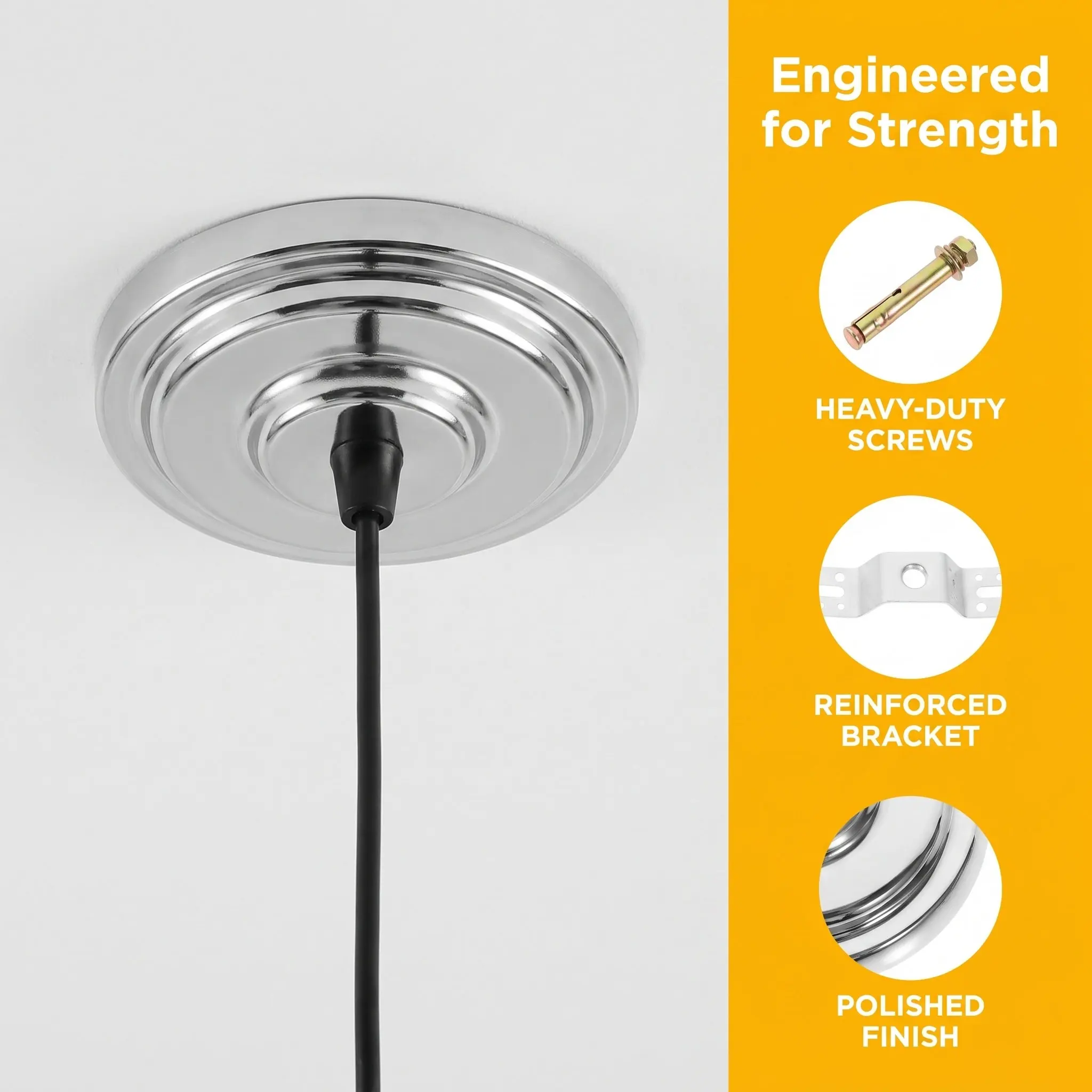 Chandelier Mounting Plate Ceiling Canopy Cover Plate Heavy Duty Metal for Pendant Light Fixture Bow Bracket Shiny Finish Decor