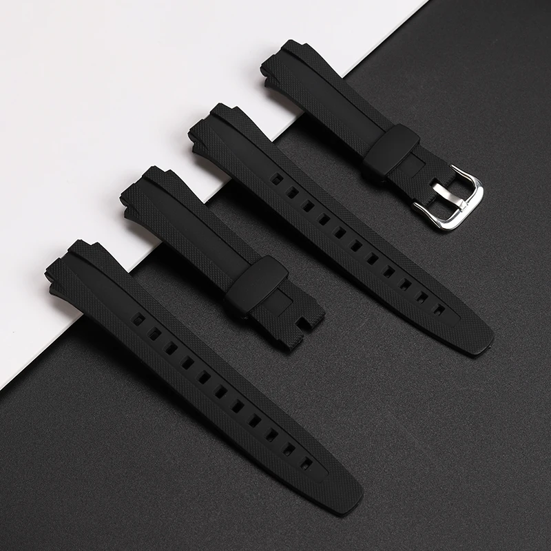 ل كاسيو AQ-163W-1 AQ-160 AQ-161 سيليكون حزام اكسسوارات الرياضة الرجال حزام الساعات سوار مقاوم للماء AQ 163W-1 AQ160 AQ161