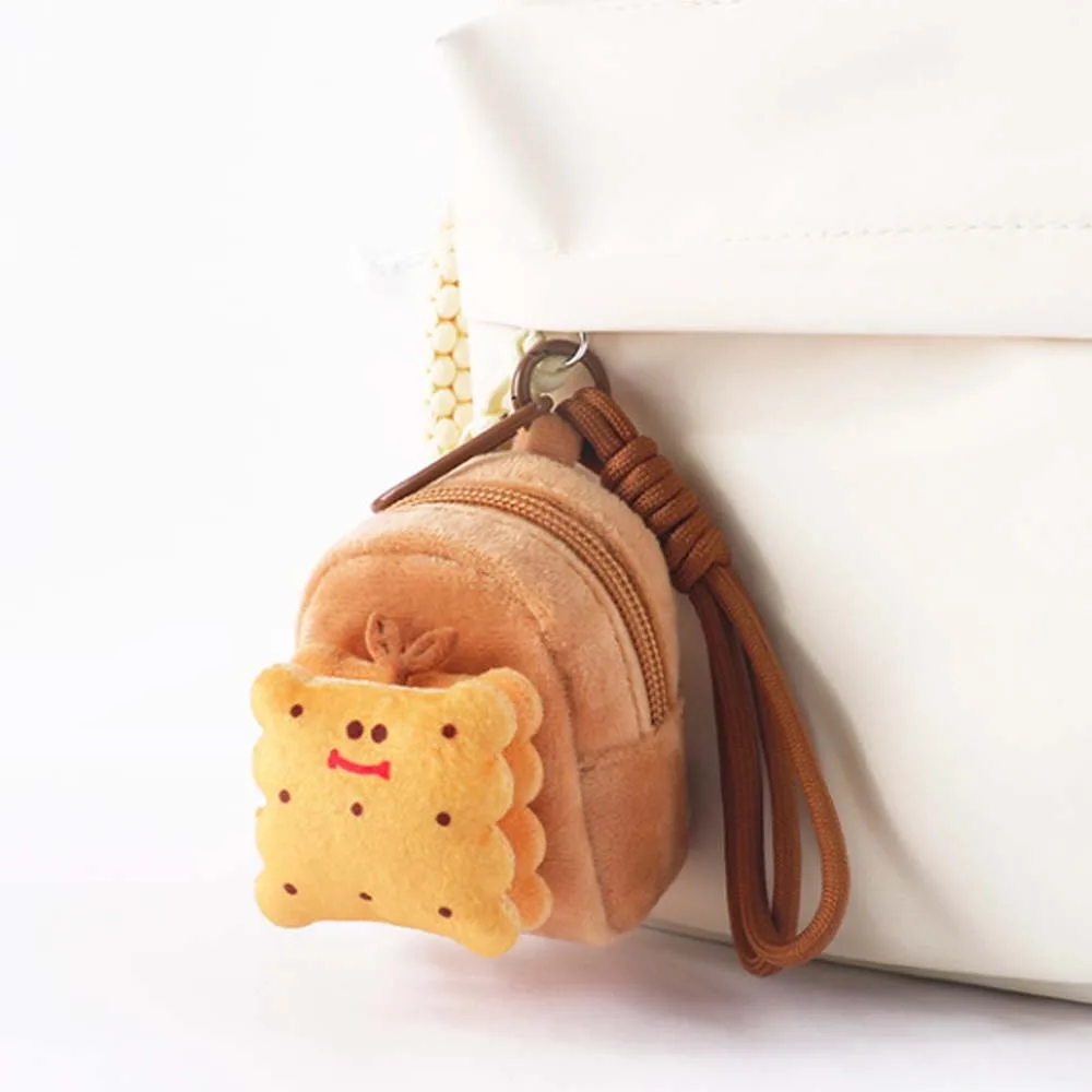 Creative Hamburger Capybara Storage Bag Food Series Biscuit Plush Small Purse Portable PP Cotton Cartoon Keychain Bag Kids