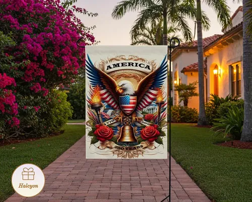 Patriotic America Years Garden Flag Outdoor Decor Yard House UUI GGX