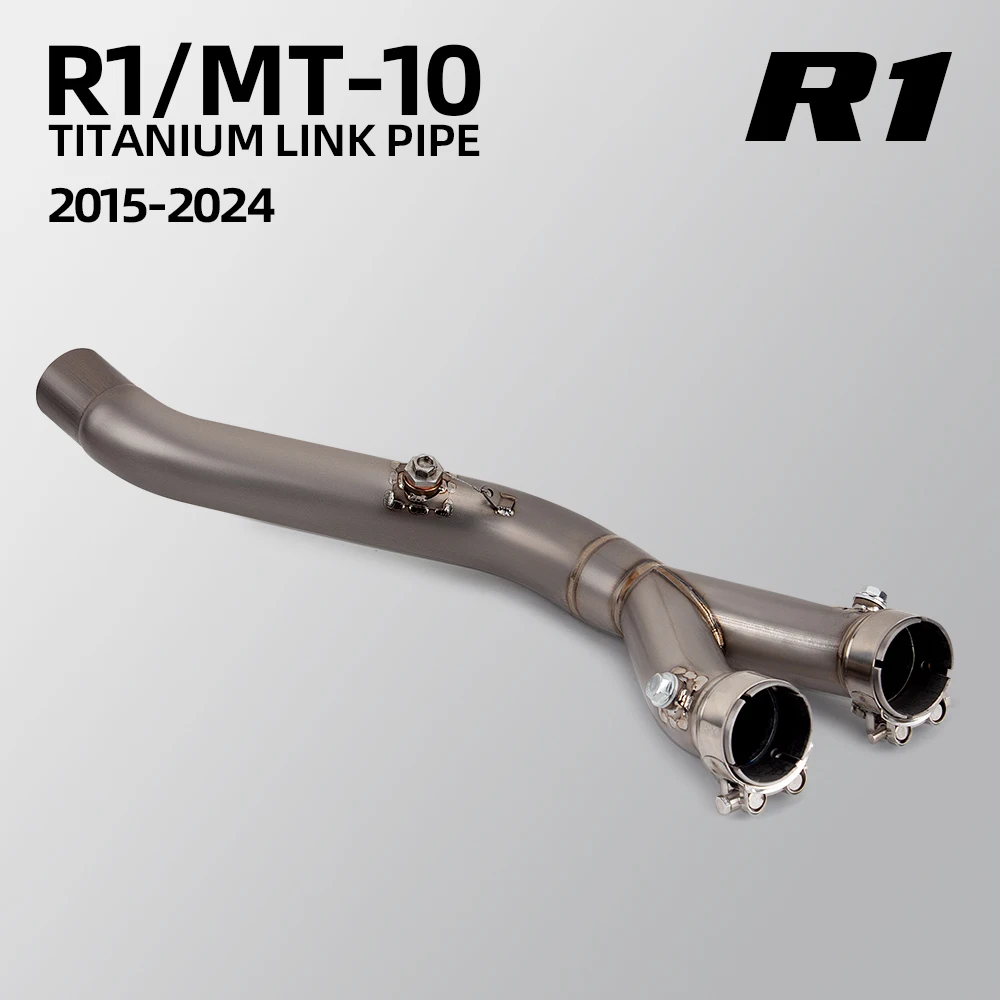 Slip On For Yamaha YZF R1 R1M MT10 2015-2024 Motorcycle Exhaust Modify Racing Line Titanium Alloy Middle Pipe Connect Interface