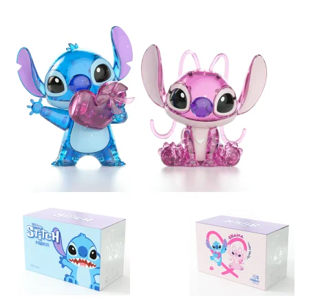 Disney Stitch/angie Crystal Building Blocks Assembled Model Toys Table Decorations Adult Children\'s Educational Toys Couple Gift