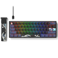 Womier WK61 PRO 60% Keyboard Hot-Swap Black Kanagawa Keyboard RGB Wire Gaming Mechanical Keyboard Anime Pudding PBT Keycap