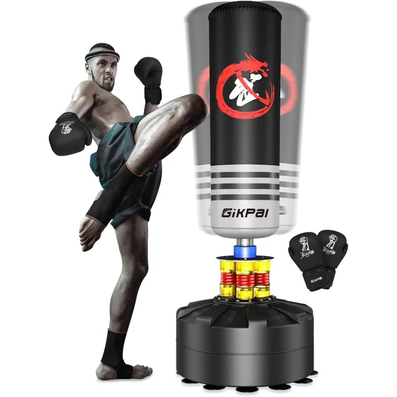 

GIKPAL Punching Bag, 70'' Freestanding Heavy Boxing Bag with Stand for Adult Teens Kids, Kickboxing Bag with Boxing Gloves